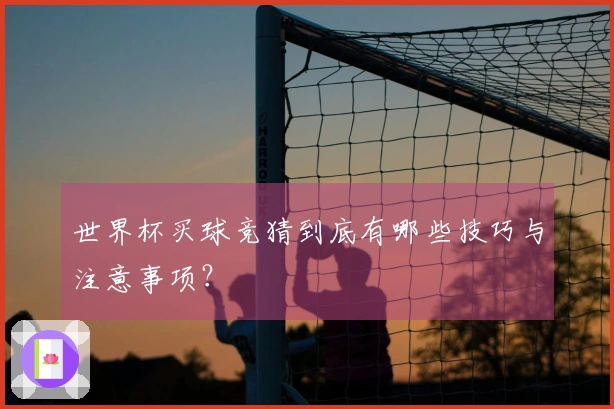 世界杯买球竞猜到底有哪些技巧与注意事项？